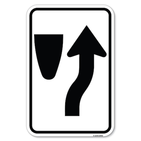 Signmission Keep Right Graphic Only Heavy-Gauge Aluminum Sign, 12" x 18", A-1218-23892 A-1218-23892